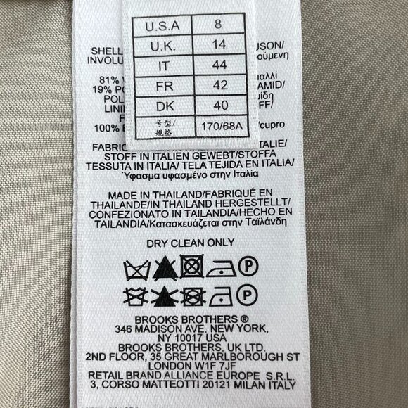 Brooks Brothers Classic Lined Tweed Wool Blend Wrap Skirt Brown Tan Cream Sz 8 - Picture 13 of 15